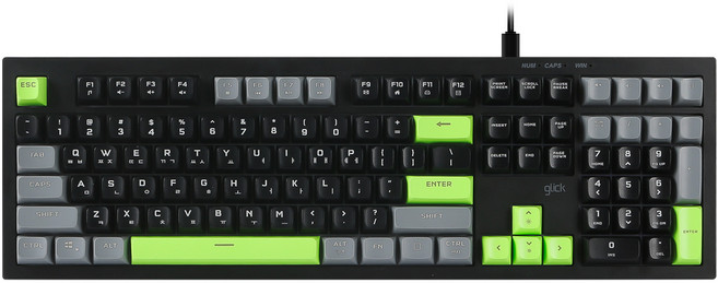 g-clicker OfficePro Silence M RGB 靜音防水有線鍵盤, Poker Green, OPK50, 製造商軸