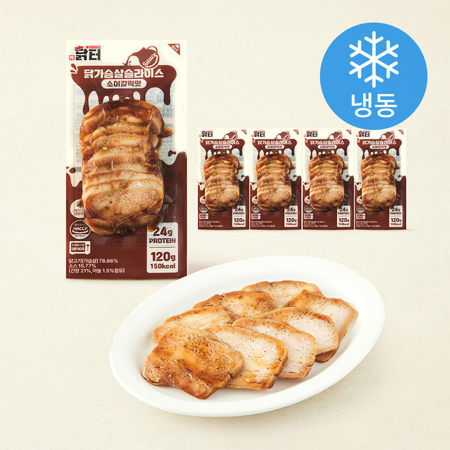 수닭터 소스슬라이스 닭가슴살 소이갈릭맛 (냉동), 120g, 5개, 1개입