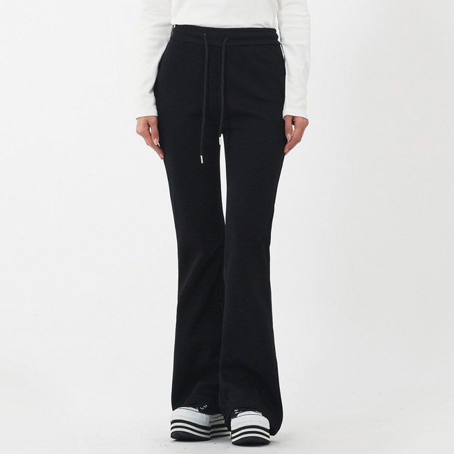 엘쏘 여성용 롱/기본 기장 밴딩 부츠컷 쭈리 트레이닝 바지