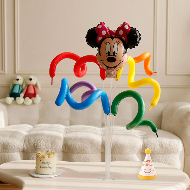 피앤비유니티 스파이럴풍선 꽃다발 스탠드 모자 세트, 14 미니마우스, 1세트
