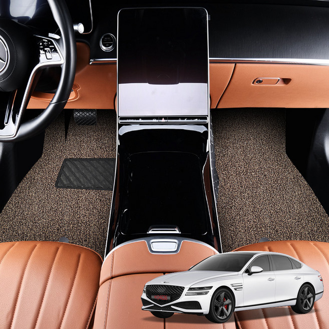 지엠지모터스 프리미엄 확장형 자동차 코일 매트 세트, 프리미엄 브라운, 올뉴 제네시스 G80 RG3 2020년 4월