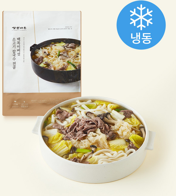 캐비아 삼원가든 백목이버섯 소고기 칼국수 전골 (냉동), 1.14kg, 1개