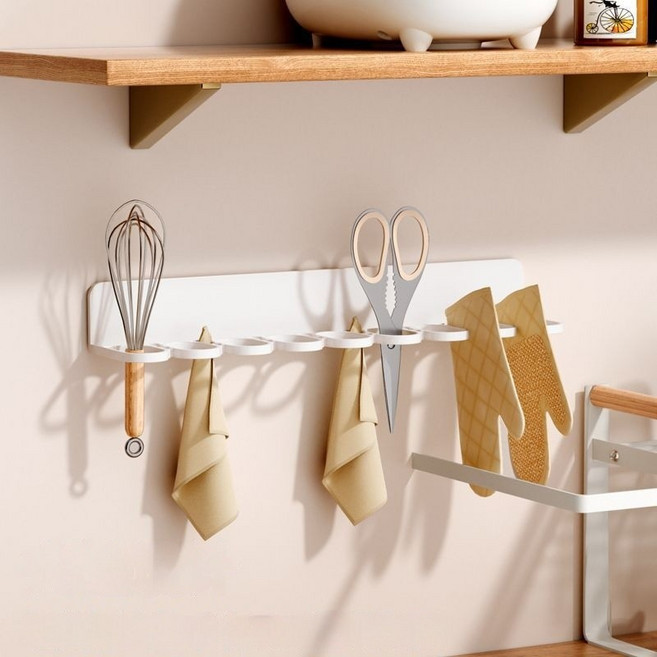 온지 다용도 벽부착형 옷걸이 수납 정리함, 투명, 1개