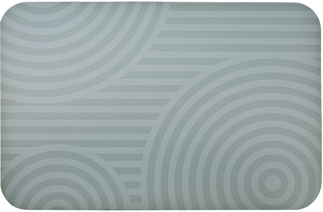 Minimalism 日竹門 軟式珪藻土吸水彩印地墊 枯山水, 禪意綠, 1個