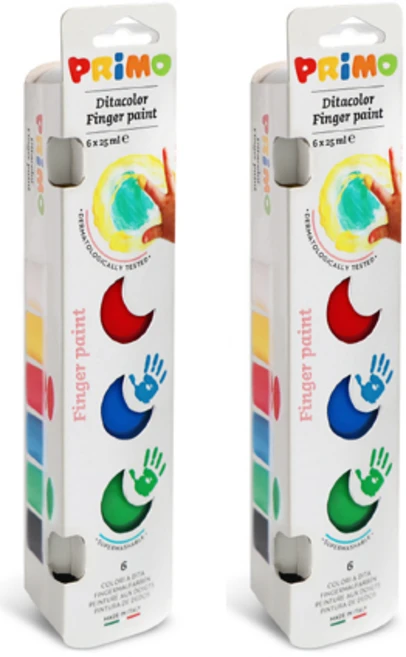 PRiMO 종이나라 핑거페인트 2p, 25ml, 6색 - 쿠팡
