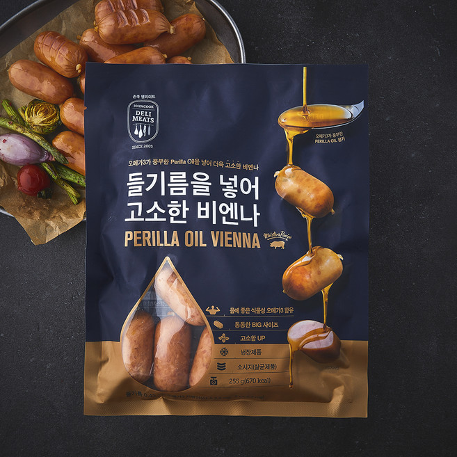 존쿡델리미트 들기름을 넣어 고소한 비엔나, 255g, 1개
