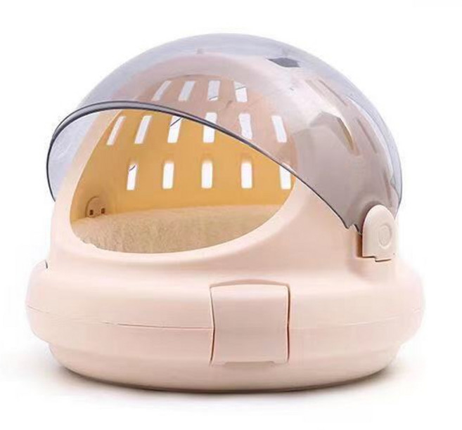 우주선 투명 반려동물 이동장 YT_RC453, 베이지, 1개