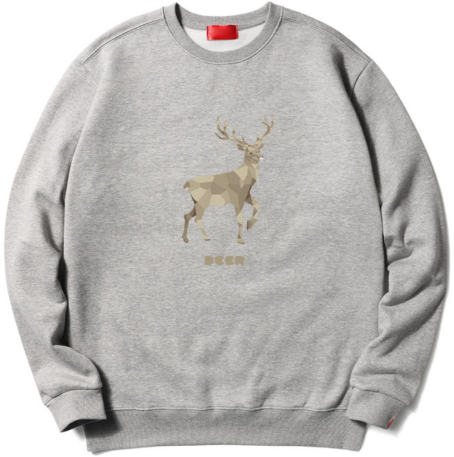 다꾸앙 남녀공용 디어사슴 기모 맨투맨 빅사이즈 티셔츠 C11DKA_DM2367