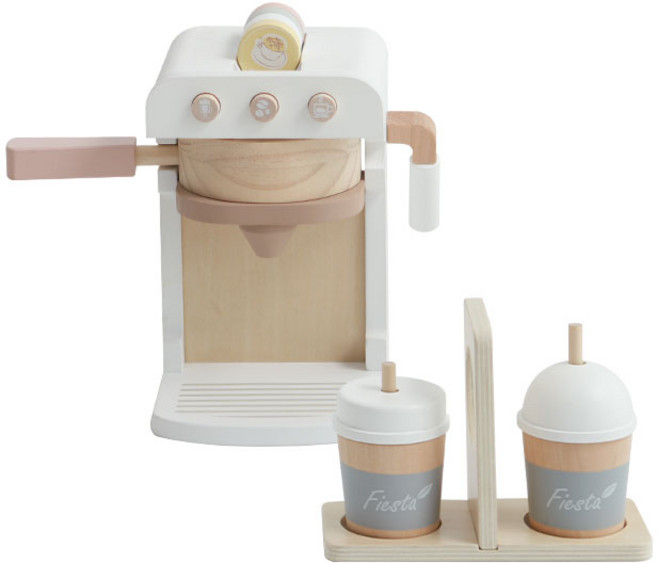 피에스타 원목 소꿉놀이 세트 홈카페, 혼합 색상, 1세트