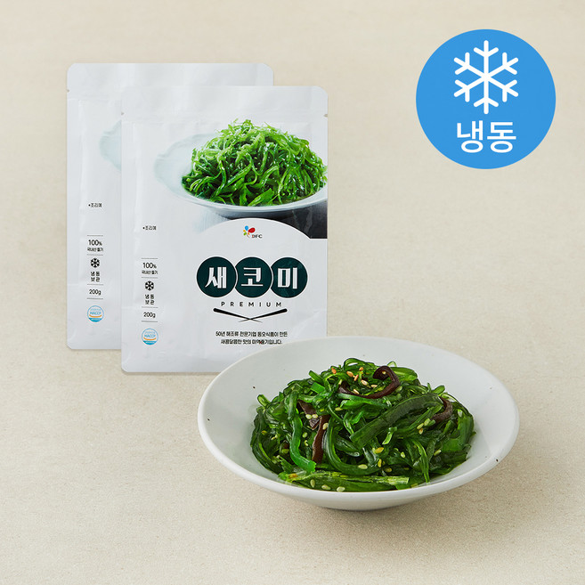 동오식품 미역줄기 새코미 (냉동), 200g, 2개
