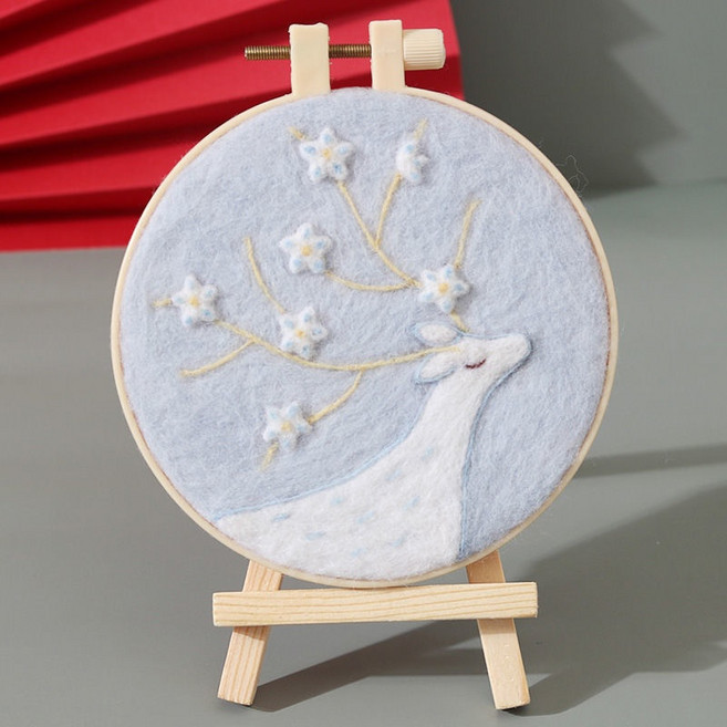 에쉬울프 뭉개뭉개 십자수 스퀼 + 받침대 세트, 1개, 눈오는날(십자수)