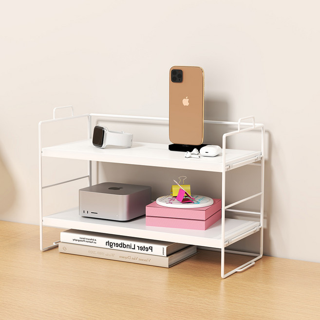 소하임 우드 책상 정리 미니 선반, 올화이트, 2단, 1개