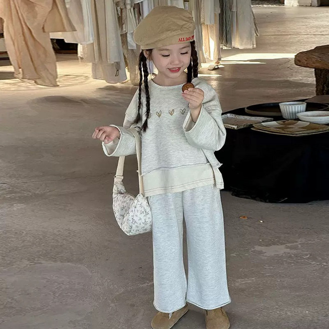 Arbe 여아용 퓨즈하트 상하의 세트