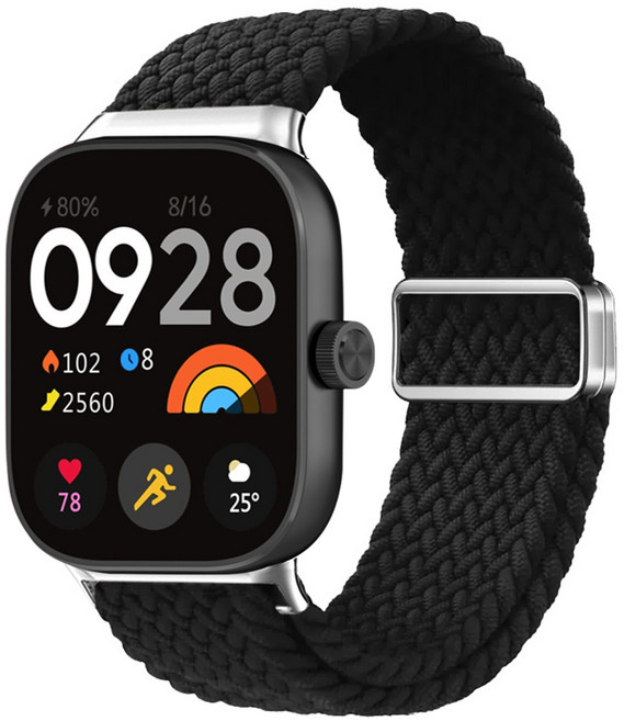 스페이스쉴 마그넷 브레이드 스마트워치 스트랩, 블랙, 1개