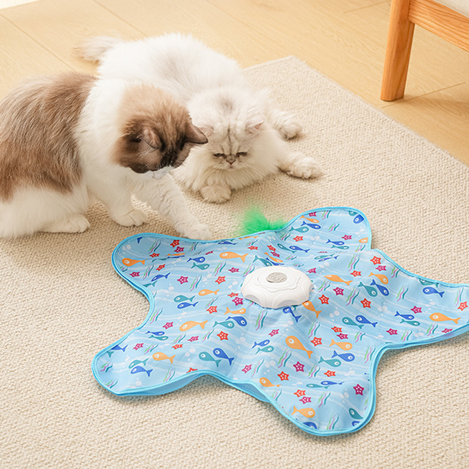 난펫 고양이 꼬리잡기 자동 장난감, 블루, 1개, PC-8