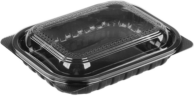 쿡앤락 반찬 샐러드 용기 검정 DS-205, 100개, 1세트