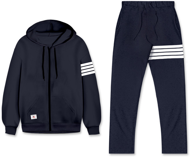 YT衣櫥 肩線刷毛連帽拉鍊外套上下衣套裝