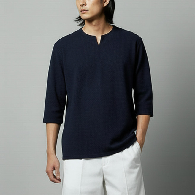 레이먼 남성용 루엔 브이넥 7부 티셔츠