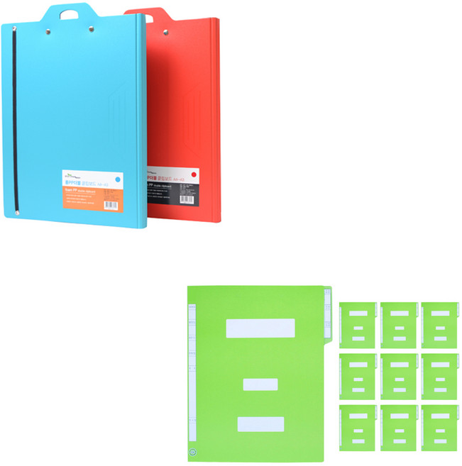 에코청운 폼PP 더블 클립보드 A4~A3 2p + 종이 정부화일 10p, 랜덤발송(클립보드, 정부화일), 1세트