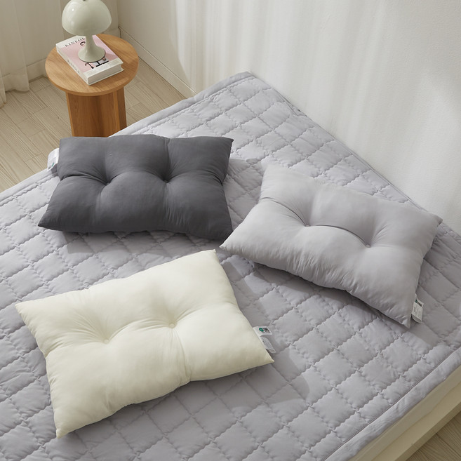 아토하우스 세미워싱 통째로 세탁가능한 경추 베개솜, 차콜, 2개