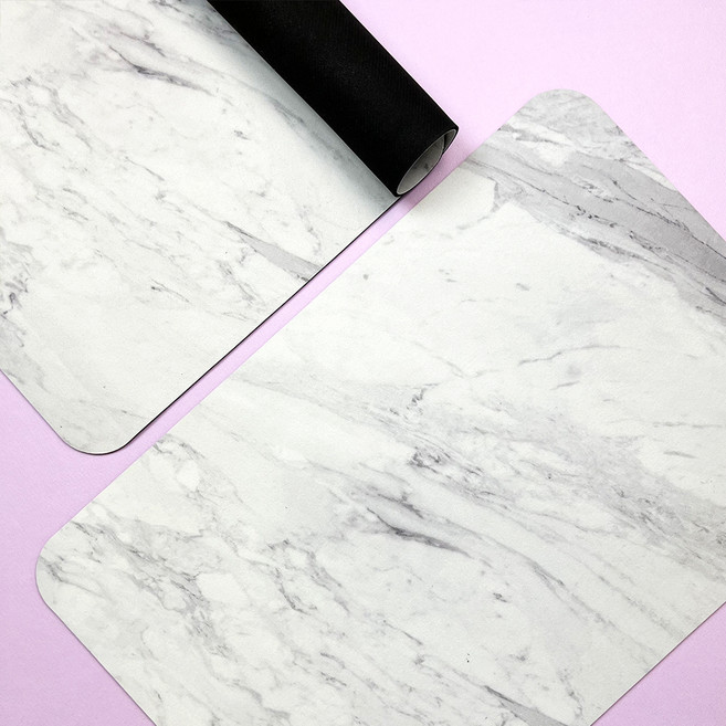 Mononiq 可水洗矽藻土地墊, White Marble, 1個