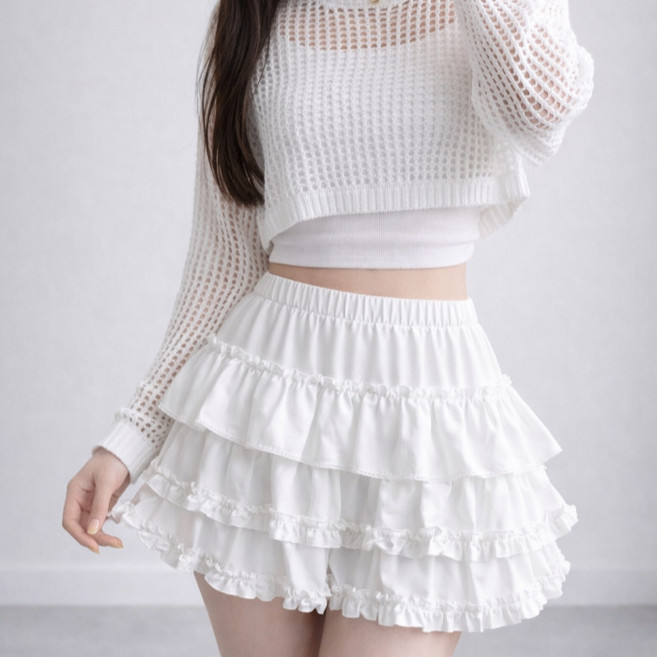 라라온 밴딩 러플 프릴 캉캉 미니 치마 26TSP3908