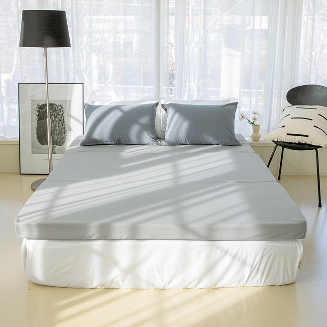 허글 나인존 3단 접이식 체중분산 메모리폼 매트리스, 12cm, 그레이