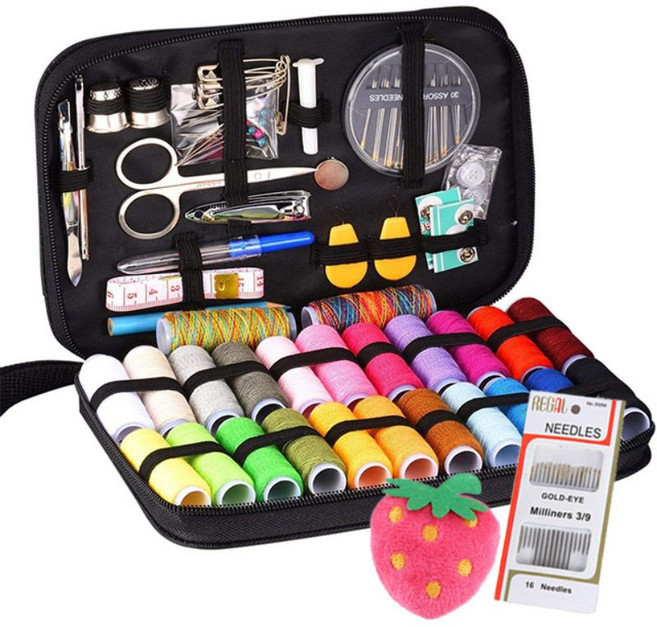 데이두펠트 프리미엄 반짇고리 17종 + 핀쿠션 +고급 바늘 세트, 혼합색상, 1세트