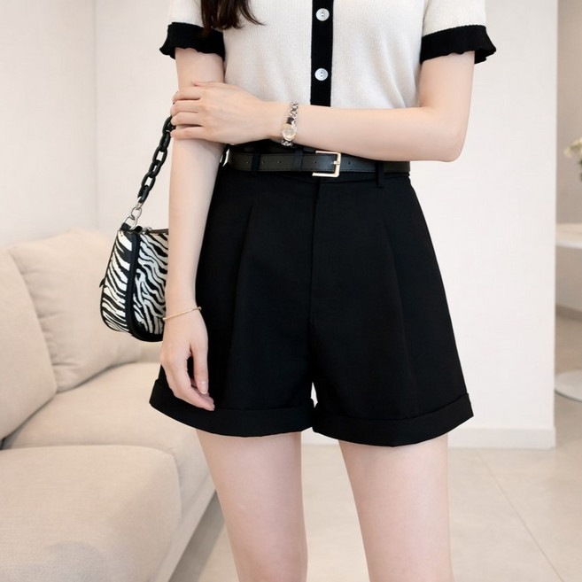 언헤브 여성용 모던 와이드 반바지