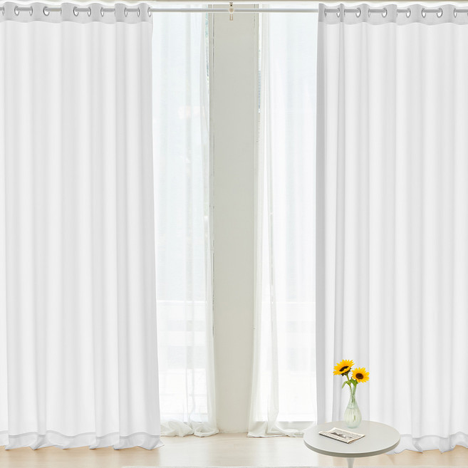 뷰하우스 한들에 쉬폰 아일렛 사생활 보호 사계절 커튼 2p