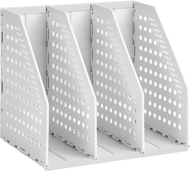 델리 3단 미니 폴딩식 데스크 파일 꽂이, 그레이