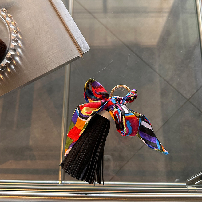 소리달 하코 스카프 레더 프린지 수술 참장식 가방키링