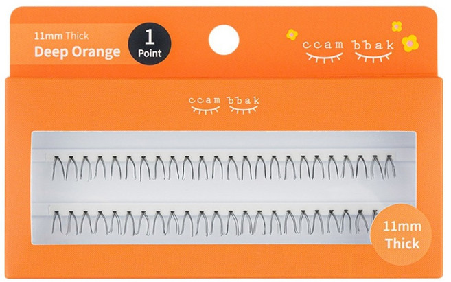 ccam bbak 單株假睫毛 盒裝版 11mm 厚款, 黑色, 1盒