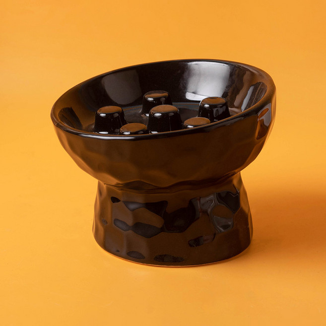 PASTEL PET 寵物防噎陶瓷食碗 FREE(14.8 x 11 cm), 1個, 黑色