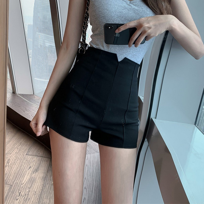 TheSirup 女款彈力高腰熱褲短褲