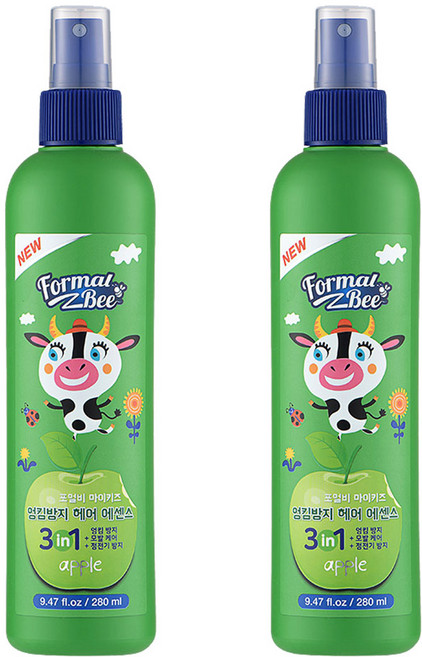 포멀비 마이키즈 엉킴방지 헤어 에센스 사과향, 280ml, 2개