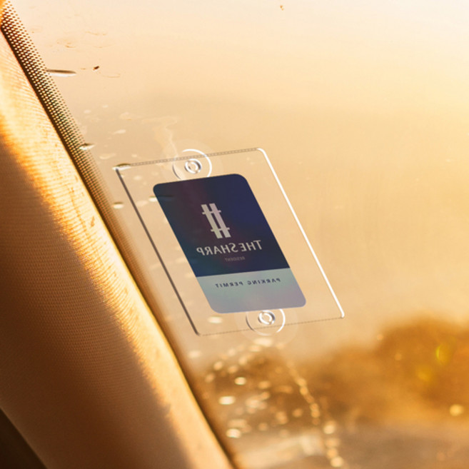 조아애드 더블픽스 아파트주차스티커홀더 차량 스티커 부착판 주차 카드 부착 케이스 소형 65 x 82 mm, 투명, 1개