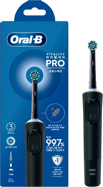 오랄비 바이탈리티 프로 크로스액션 전동칫솔, 3708, 혼합색상, 1개 - 쿠팡