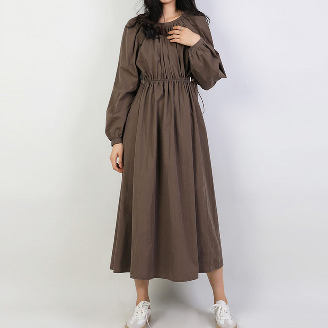 퀸이즈 여성용 허리밴딩 데일리 원피스