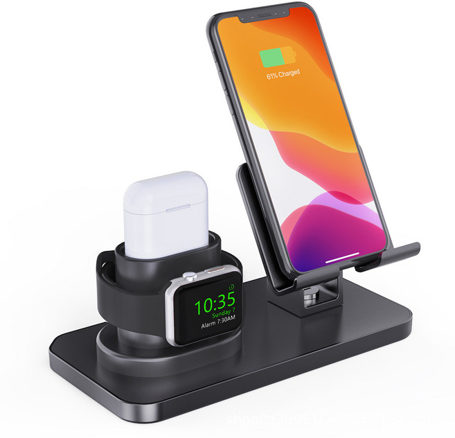 미화부장 애플 워치 올인원 스탠드 3-in-1, 01-검은 색