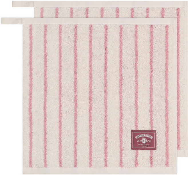 타올쿤 송월타월 타올쿤 멀티 스트라이프 36 고리수건, PINK, 2개
