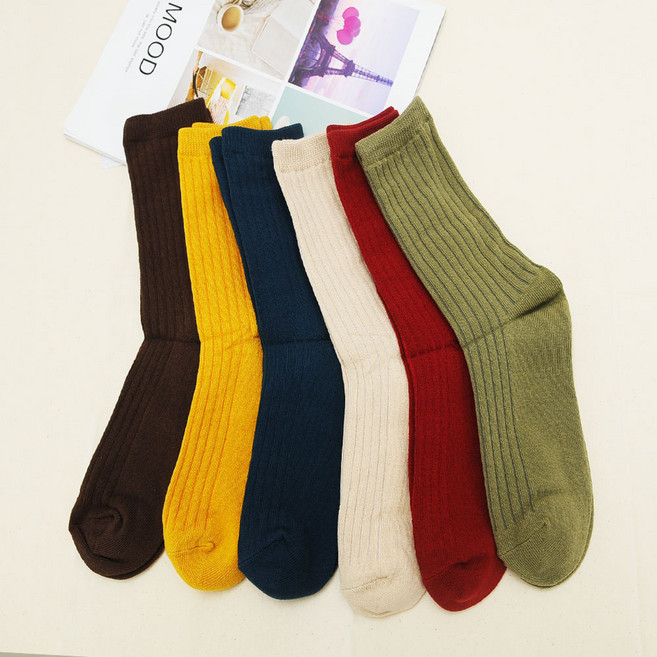 Rainbow Socks 長筒百匯色彩羅紋襪 6雙組