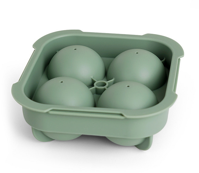 실리가든 실리콘 얼음틀 원형 4구 빅볼파스텔, 포레스트그린, 1개