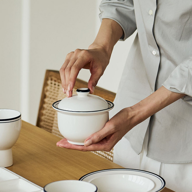 윤도자기 메종오브제 코지 계란찜기 세트, 블루, 1세트