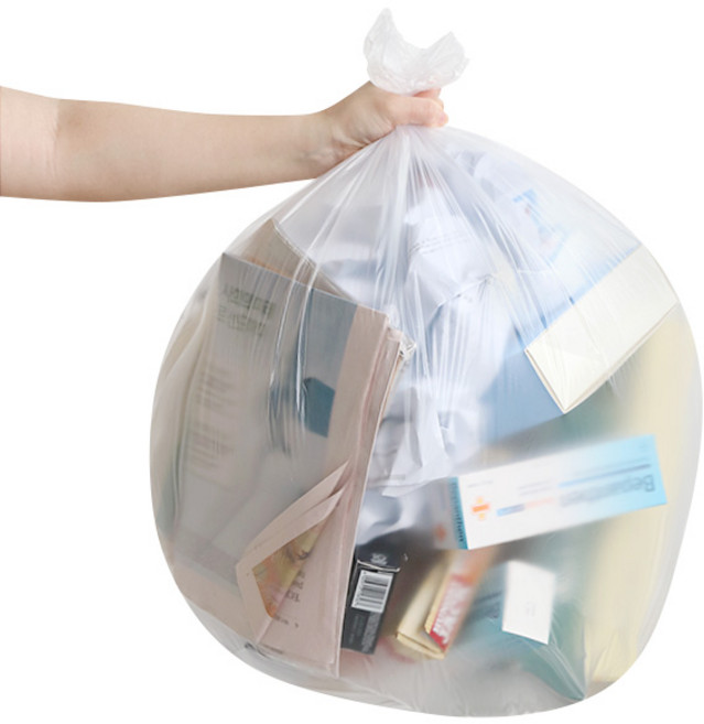네이쳐리빙 재활용 쓰레기 분리수거 배접 비닐봉투 화이트, 60L, 100개