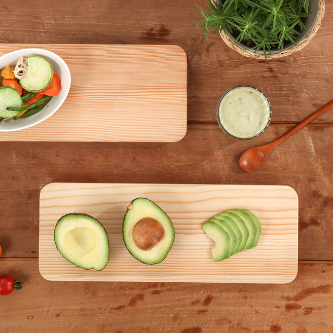 로흐야 직사각 플레이트 도마, 베이지, 2개