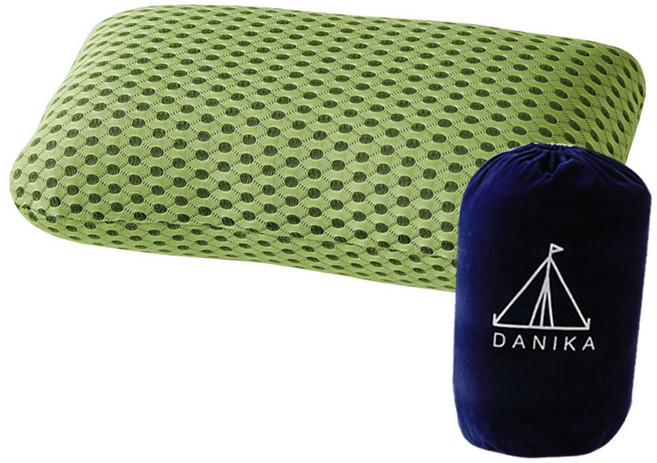 DANIKA 攜帶式記憶海綿露營枕 CP-100, 1個, 綠色