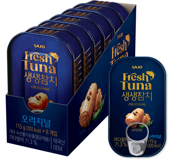 사조 생생 참치 오리지널, 115g, 6개