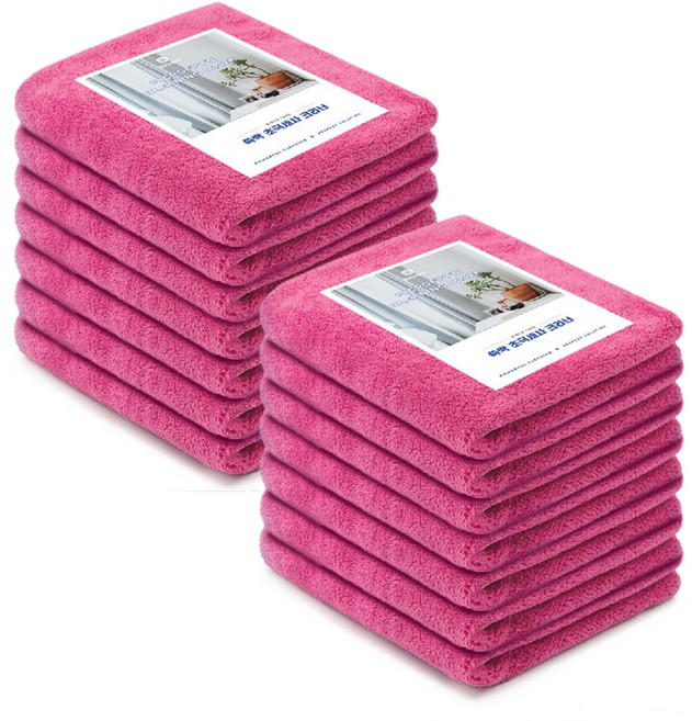 SSCSSAC 보들보들 걸레 대 초극세사 30 x 50 cm, 14개, 핑크