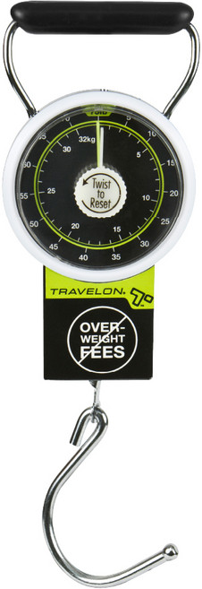 TRAVELON 捲尺指針行李秤 可測34kg, 1個, 黑色